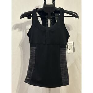 NWT Athleta Black/Gray Lycra Tank Top Women's size S